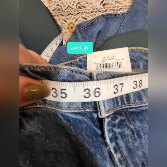 NWT  AGOLDE Toni Mid Rise Distressed Straight Leg Jeans in Obscure size 31 - Picture 12 of 16